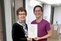 Mr LI Chi Chuen Matthew received the Certificate of Appreciation from Ms Tessa STEWART on behalf of the College in the Toastmasters Club Taster Session 6.
